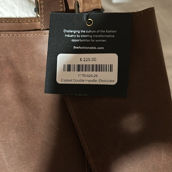 Able Elsabet Double Handle chocolate bag. NWT - Picture 3 of 4